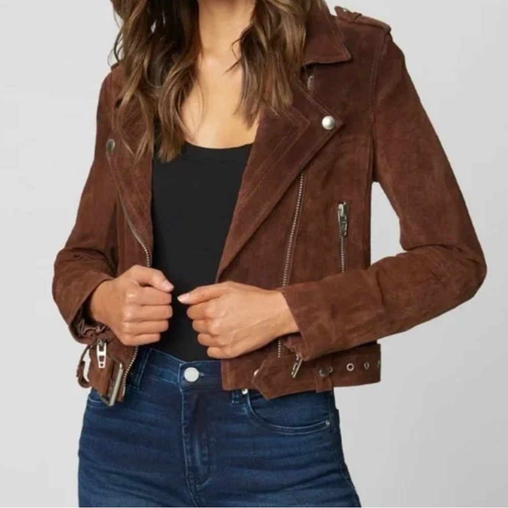 Blank NYC burgundy  Brown Suede Jacket